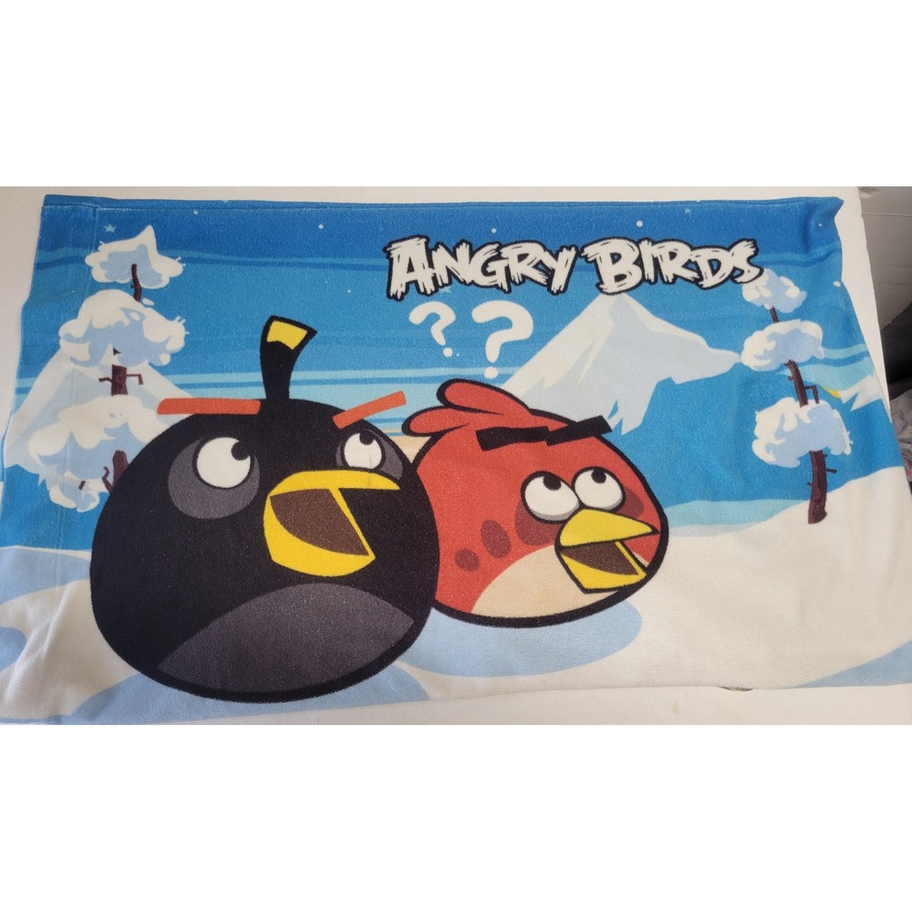 Angry Birds Winter Fleece Throw Blanket Red Bomb‎ Bird Snowy Mountain 30x20